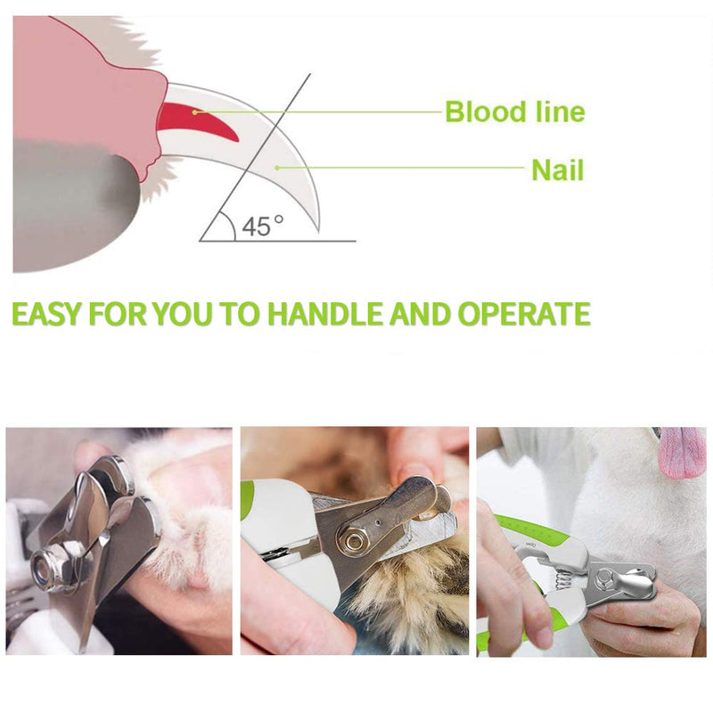 Adampark Nail Clippers, Professional Pet Trimmer with Safety Guard to Avoid Over-Cutting, Free Nail File & Lock Switch, Cat Dog Nail Trimmer with Sturdy Non Slip Handles - PawsPlanet Australia