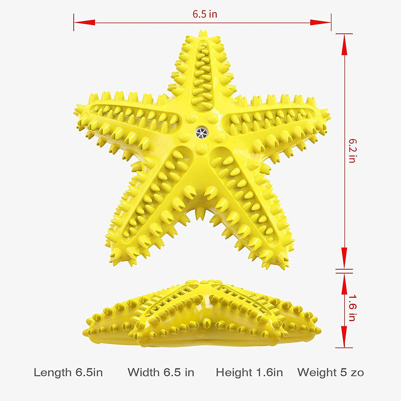 Dog Chew Toy Made with Durable Natural Rubber for Aggressive Chewers, Pet Teething Toys for Playtime and Teeth Cleaning, Dog Toys of Various Shapes starfish - PawsPlanet Australia