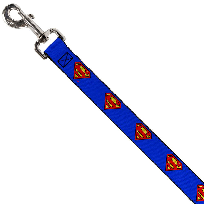 [Australia] - Buckle-Down Dog Leash Superman Shield Blue Available in Different Lengths and Widths for Small Medium Large Dogs and Cats 4 Feet Long - 1/2" Wide 