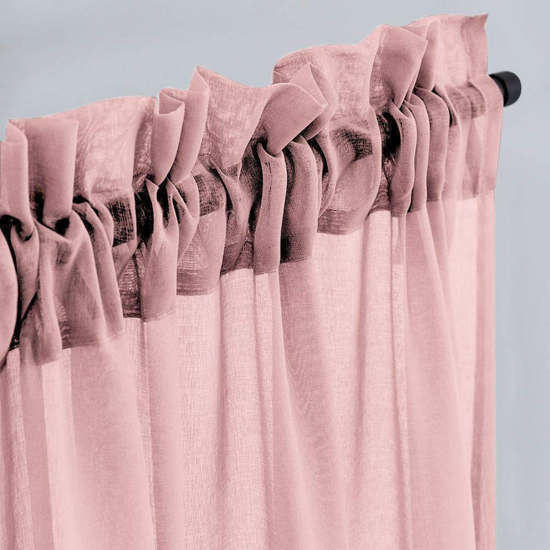 JINCHAN Sheer Curtains for Girl's Room 84 Inch Length 2 Panels Bedroom Curtains Pink Voile Window Curtains for Living Room Rod Pocket Drapes Light Diffusing Outdoor Curtains 84"L - PawsPlanet Australia