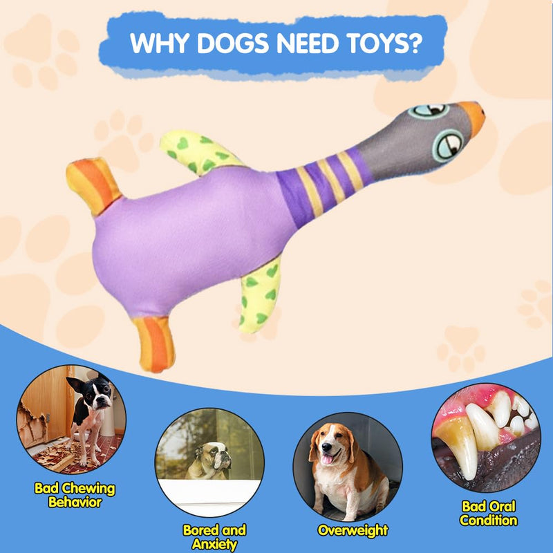 COMFPET-US-Dog Squeak Toy-Duck Purple Duck Purple - PawsPlanet Australia