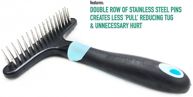 Dog rake deshedding dematting Brush Comb - Undercoat rake for Dogs, Cats, matted, Short,Long Hair Coats - Brush for Shedding, Double Row Stainless Steel pins - Reduce Shedding by 90% - PawsPlanet Australia