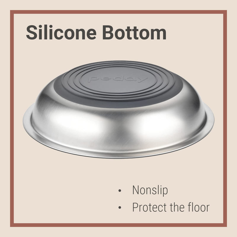 PEDAY Stainless Steel Cat Bowls with Nonslip Silicone Bottom | Non Whisker Stress Cat Food and Water Bowl | Ideal for Kittens & Cats (2-Pack) 2-Pack - PawsPlanet Australia