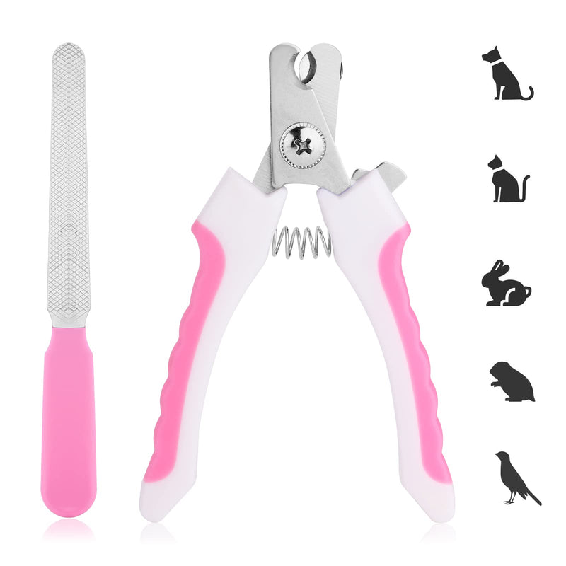 Molain Dog Claw Clippers, Dog Claw Clippers, Dog Nail Clippers, Dog Nail File, Professional Pet Trimmer, Dog Claw Clippers for Dogs and Cats, Pet Paw Care (Pink) Pink - PawsPlanet Australia