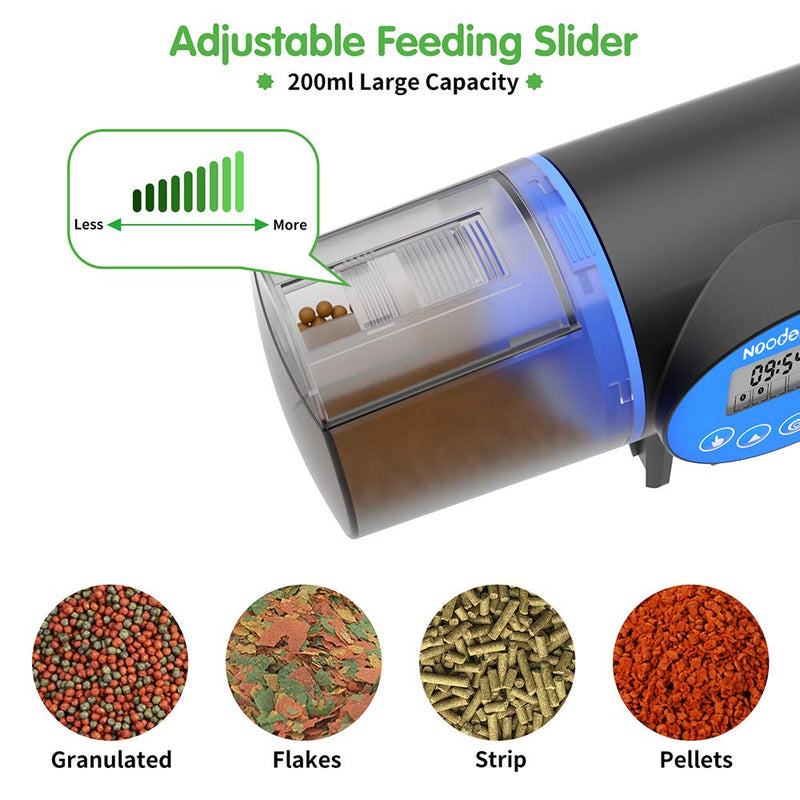 Noodoky Automatic Fish Feeder, Moisture-Proof Electric Auto Fish Food Feeder Timer Dispenser for Aquarium or Small Fish Turtle Tank, Auto Feeding on Vacation or Holidays - PawsPlanet Australia