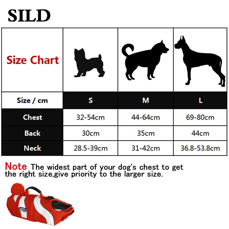 SILD Pet Life Jacket Adjustable Dog Lifesaver Safety Vest Pet Life Preserver Dog Saver Life Vest Dog Lifejacket Vest Dog Swimming Jacket (Clownfish, Large) Clownfish - PawsPlanet Australia