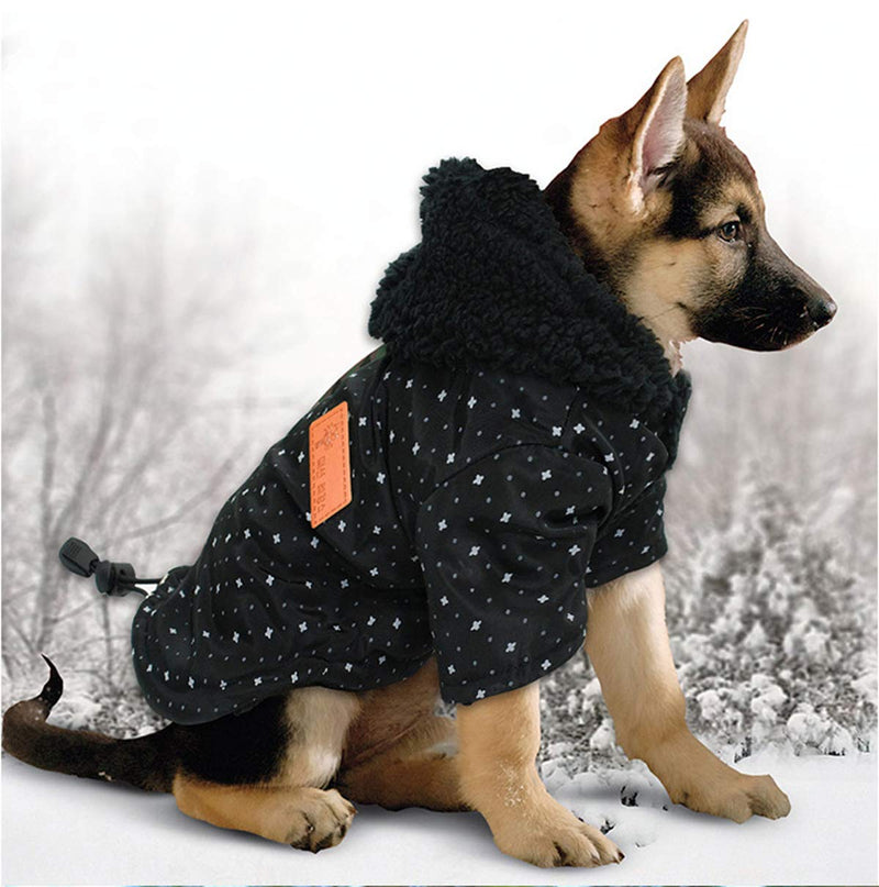 Tineer Pet Puppy Little Star Coat，Pet Dog Warm Winter Clothes Puppy Cats Sweater Apparel Small Dog Clothes S Black - PawsPlanet Australia
