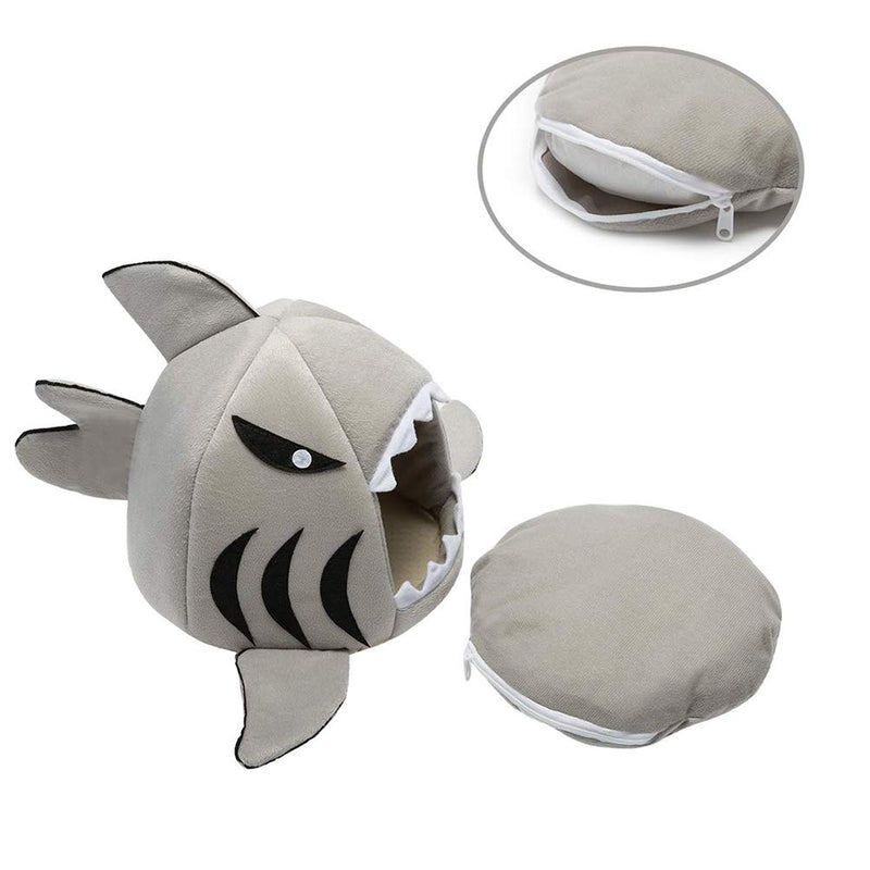 [Australia] - Yu-Xianag Shark Hamster Nest Small Animal House Small Pet Warm Autumn and Winter Cotton Nest Toys for Rat Totoro Squirrel Bed Blue 