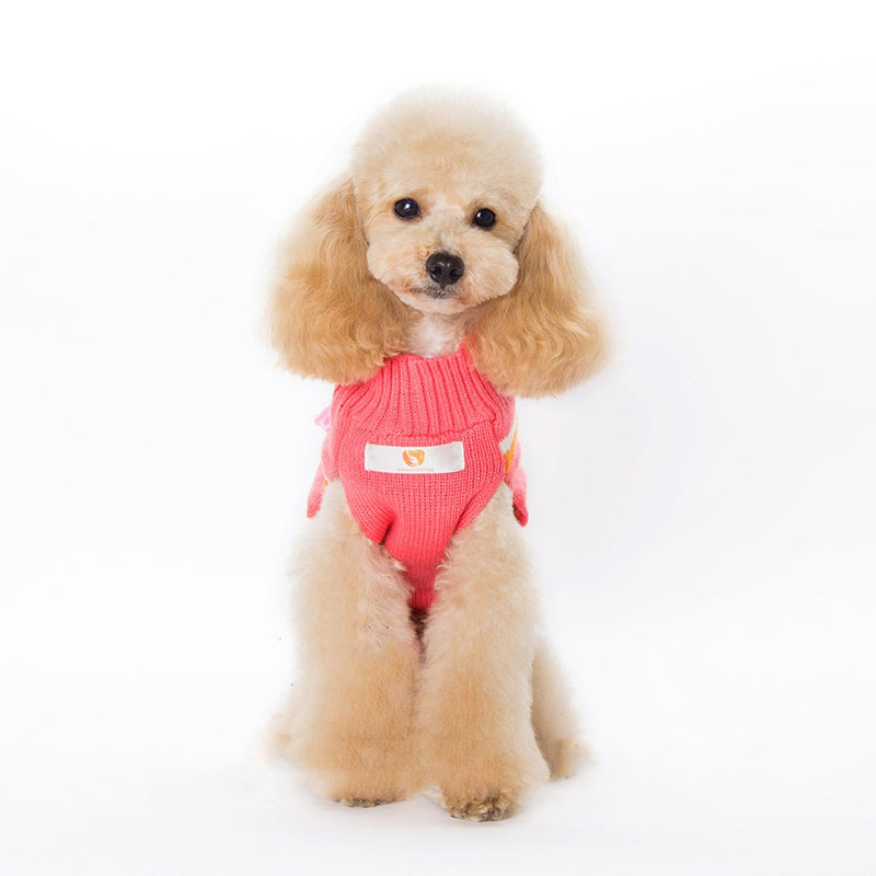 [Australia] - NACOCO Dog Christmas Sweater Pet Xmas Sweater Cat Holiday Sweater Bowknot Design Cold Weather Coat Small 