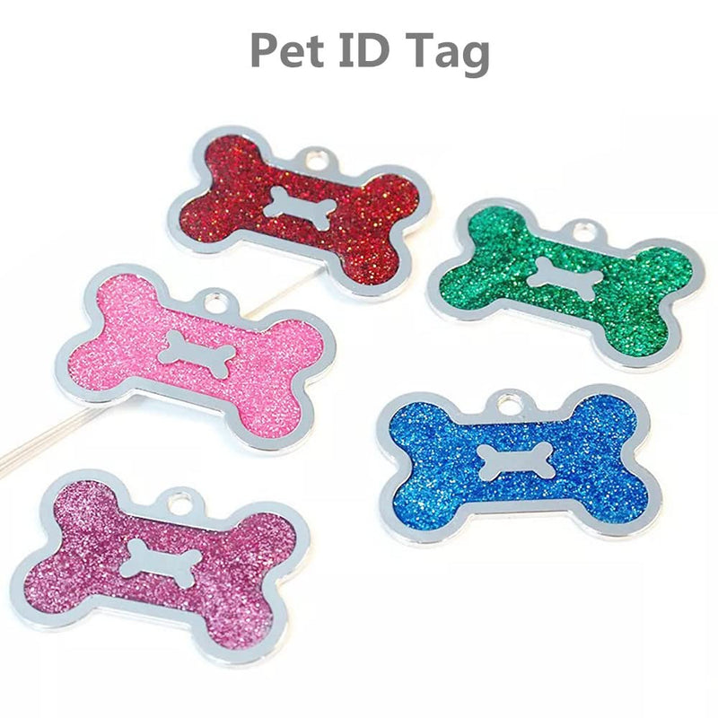 6Pcs Dog Bone ID Tags Personalised Pet ID Tag Bone Shaped Name Tags Pet Identity Name Tags Dog Cat Tags for Cats Dogs Puppy with 6 Pcs Key Rings Random Color, Multicolor (DEO-593) - PawsPlanet Australia