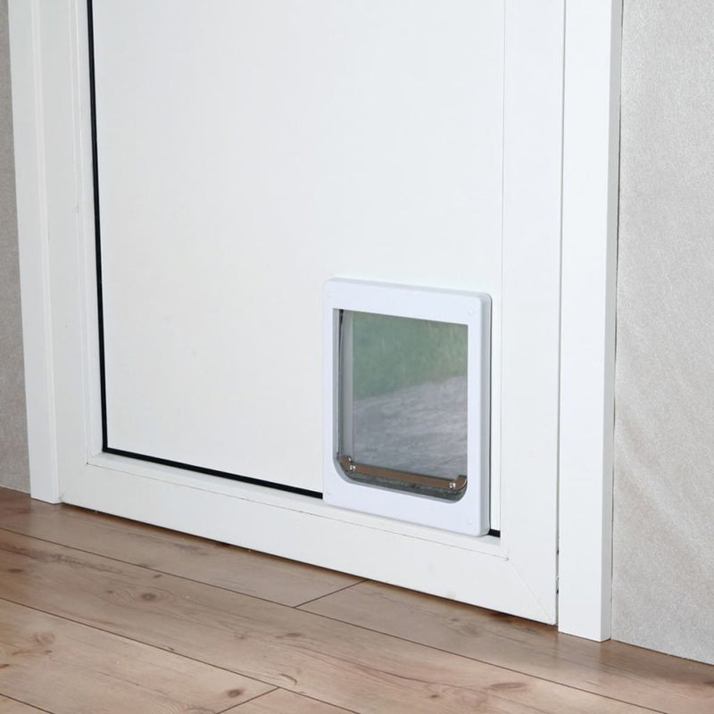 Trixie 2-Way Dog Flap, 25 x 29 cm, White Extra Small - Small - PawsPlanet Australia