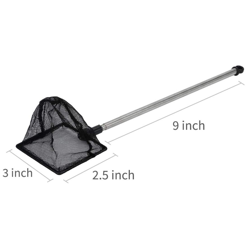 [Australia] - Pawfly 3 Inch Telescopic Aquarium Net Fine Mesh Small Fishnet with Extendable 9-24 inch Long Handle 