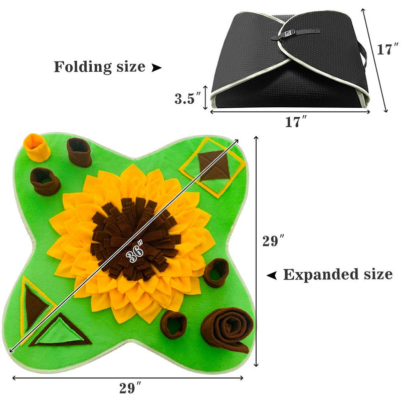 PetFun Dog Snuffle Mat for Feeding, Hunting, Foraging, Dogs Nosework Training Smell Toys-Treat Interactive Puzzle Dispenser, Slow Feeder Mat & Feed Game- Machine Washable Yellow - PawsPlanet Australia