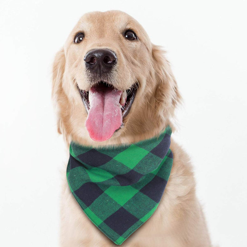 [Australia] - Dog Bandana 3 Pcs Buffalo Plaid Dog Bandana Reversible Adjustable Washable Triangle Double Layer Cotton Plaid Dog Scarf Suitable for Small to Large Dogs and Cats Pets 