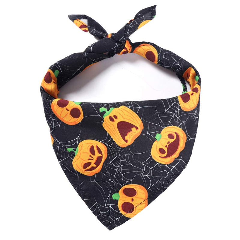 Dog Bandanas Halloween Bibs Washable Cotton Triangle Scarf Reversible Kerchief for Small Medium Large Dog (C) C - PawsPlanet Australia