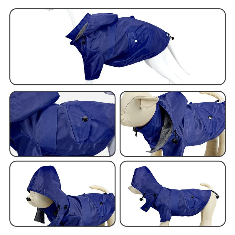 Dogs Raincoats waterproof, Stylish Premium Dogs Waterproof Coat with Legs, Dog Coats Waterproof with Zipper, Dogs Raincoats, Adjustable Drawstring, Removable Hood, Warm Waterproof Dog Coat - Blue XS - PawsPlanet Australia