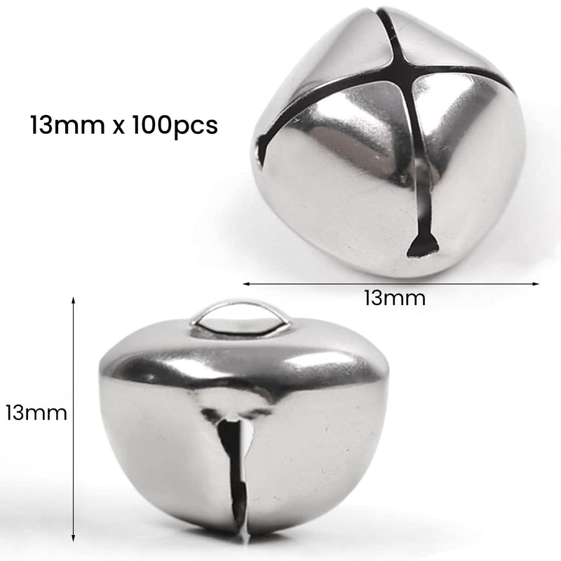 FINDIR 100pcs Small Bells for Crafts Christmas Metal Bells Silver Bells Small Jingle Bells 13mm Bells for Christmas Decoration DIY Crafts - PawsPlanet Australia