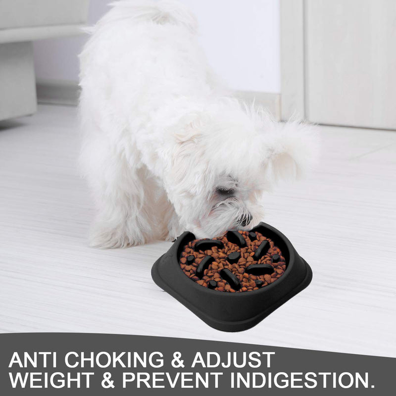 NOYAL Dog Slow Feeder Bowl, Non Slip Puzzle Bowl - Anti-Gulping Pet Slower Food Feeding Dishes - Interactive Bloat Stop Dog Bowls - Durable Preventing Choking Healthy Design Dogs Bowl Black - PawsPlanet Australia