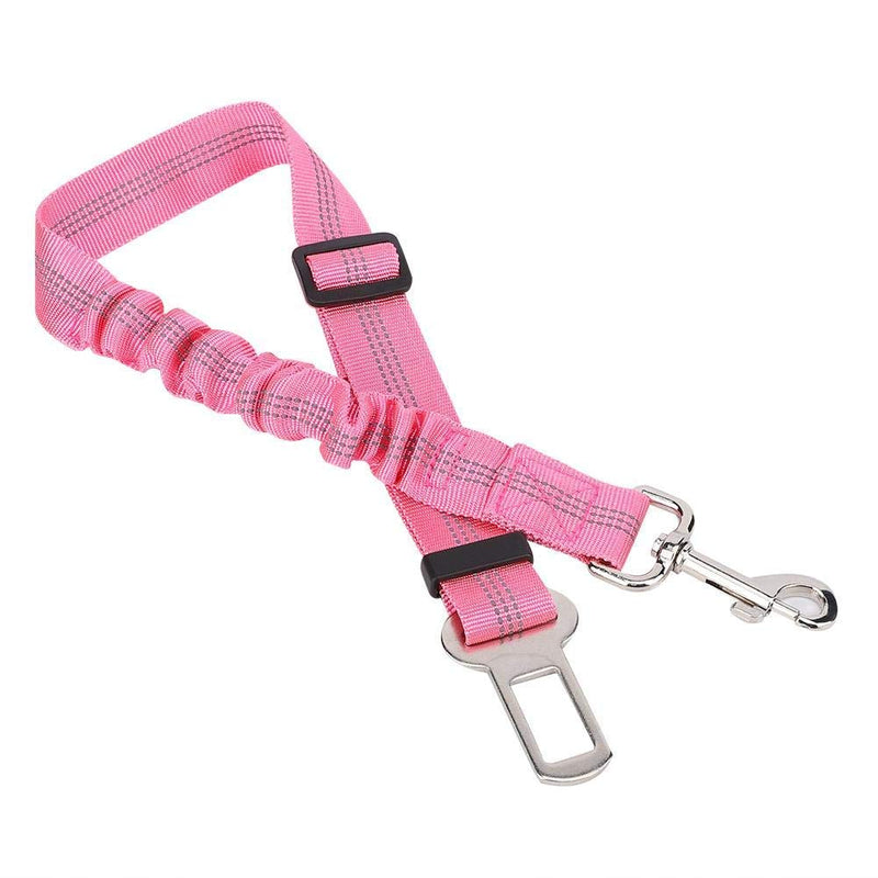 Dog SeatBelt Adjustable Dog Car Seatbelts Reflective Elastic Pet SeatBelt Harness Lead Leash Rope for Dogs Cats and Pets(Pink) Pink - PawsPlanet Australia