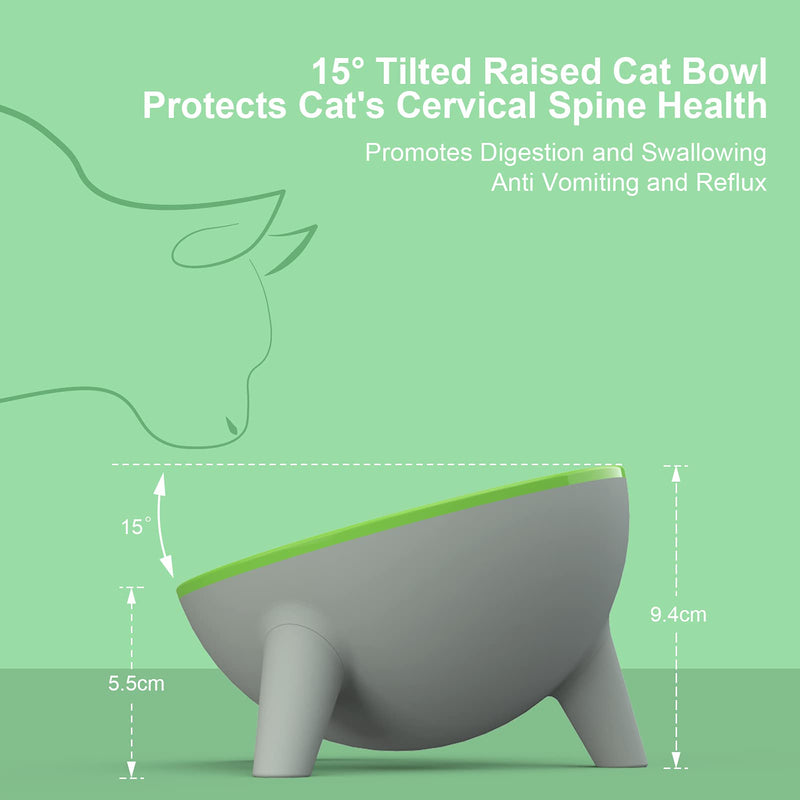 Cat Bowls Tilted Raised Double : Legendog Cat Feeding Bowls with Stand Elevated Cat Food Water Bowl Kittens Dishes 15° Inclined Angle Cat Feeder - PawsPlanet Australia