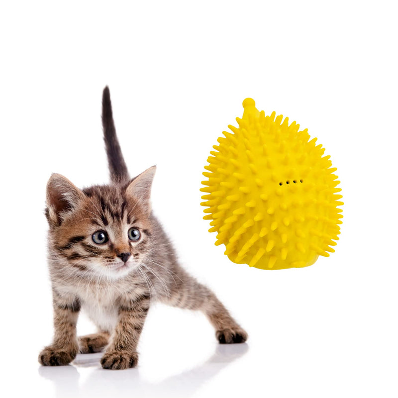 Cat Brush Wall Corner Massage Cat - Pet Accessories Cat Corner Scratching Animal Scratching and Rubbing Device Cat Toy Self Groomer Massage Corner Creative Styling Small Hedgehog Look Yellow - PawsPlanet Australia