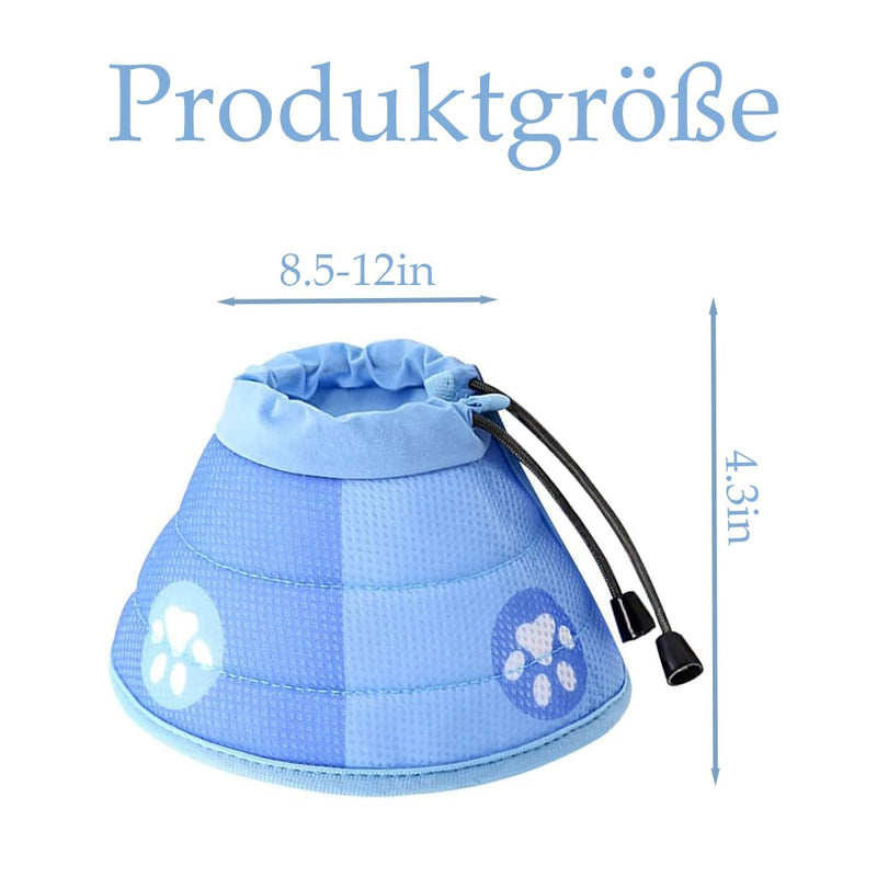 Cat Neck Brace, Protective Collar, Adjustable Cat Collar, Leak Protection, Cat Funnel Recovery Collar, Soft Collar Cone After Surgery and Injuries for Puppies and Cats (M, Blue) - PawsPlanet Australia