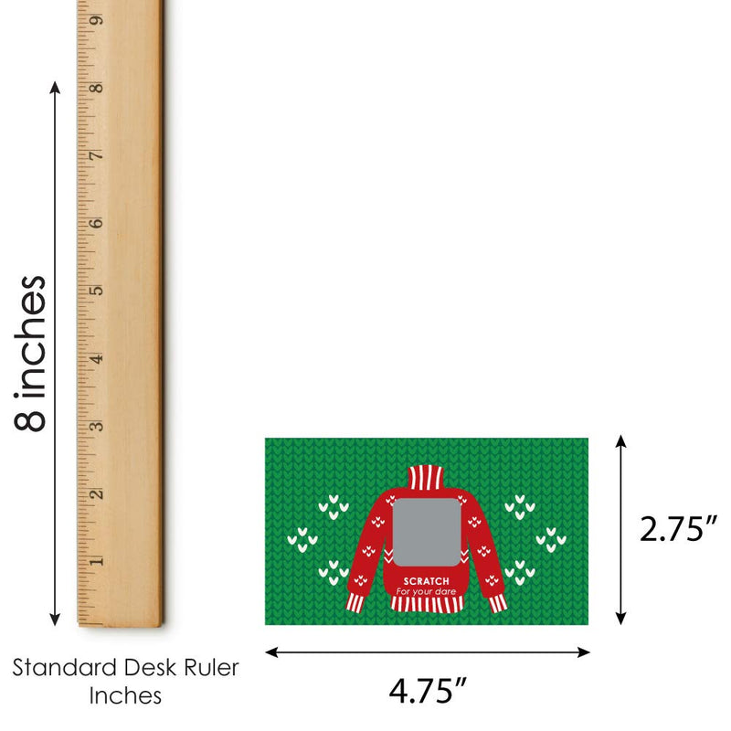 Big Dot of Happiness Ugly Sweater - Holiday and Christmas Party Game Scratch Off Dare Cards - 22 Count - PawsPlanet Australia