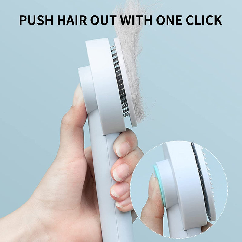 Cat brush short hair, cat brush dog brush, cat brush, self-cleaning cat dog brush for removing loose undercoat and mats, donut cat hair brush for pets for grooming. - PawsPlanet Australia