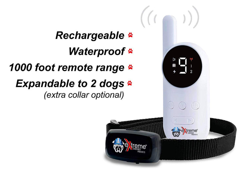 [Australia] - Extreme Consumer Products Remote Control Dog Shock Collar for Small Dogs or Big Dogs - 9 Levels Correction, Vibration, or Tone Only - Rechargeable Remote and Waterproof Collar Kit for 1 Dog 