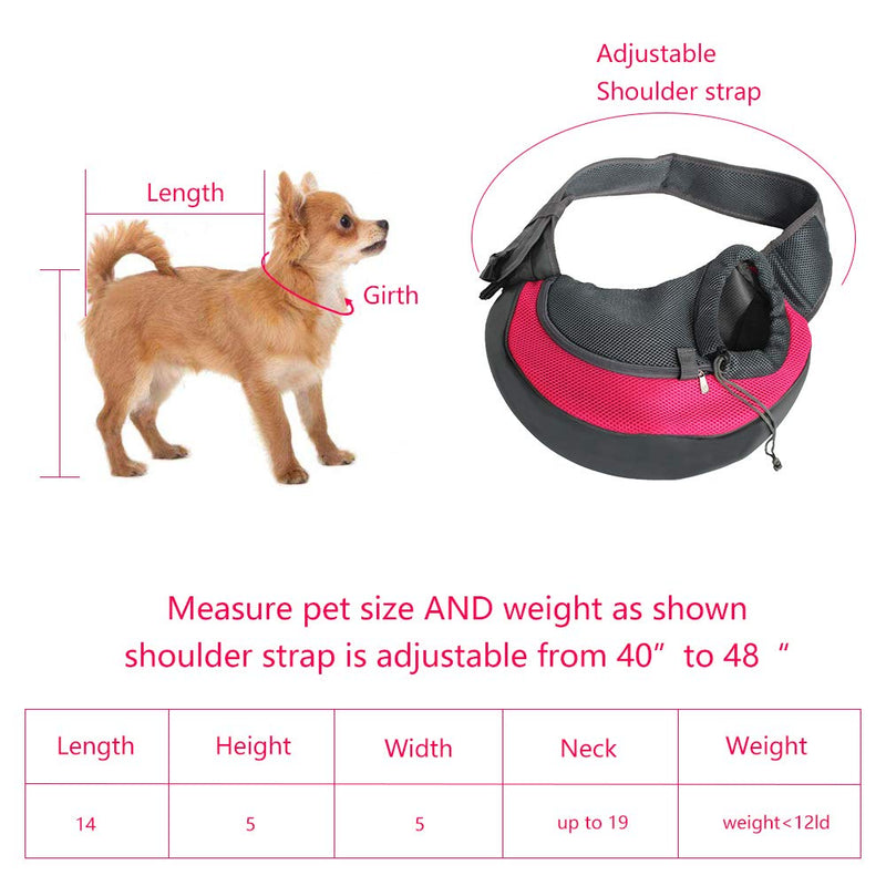 Zwini Pet Carrier Hand Free Sling Puppy Carry Bag Small Dog Cat Traverl Carrier with Breathable Mesh Pouch for Outdoor Travel Walking Subway 12LB (Pink) - PawsPlanet Australia