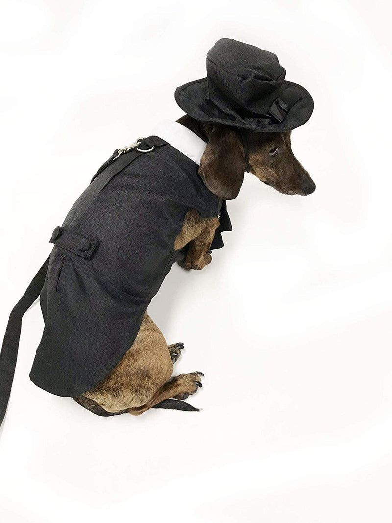 Midlee Dog Tuxedo Wedding Suit- Black Top Hat & Leash Large - PawsPlanet Australia