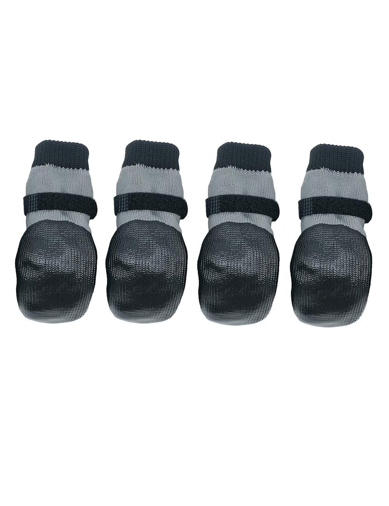 [Australia] - Unbrands Black Autumn and Winter Knitted Rubber Non-Slip Dog Socks Dog Shoes and Socks Dog Shoes Waterproof Socks with Fixed Belt Non-Slip wear-Resistant Protection for Dog Paws Medium 