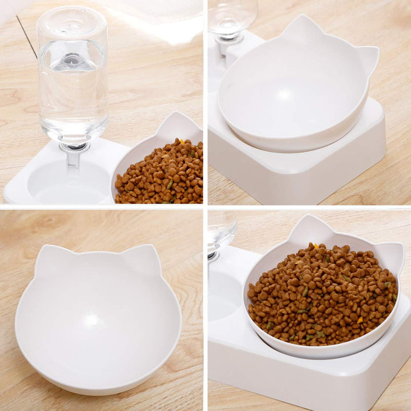 Double Water and Food Bowl Set,Pets Automatic Water Dispenser with Food Bowl,Double Pet Bowls Set for Small or Medium Size Dogs Cats Water Dispenser+Food Bowl - PawsPlanet Australia