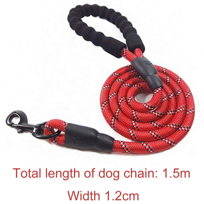 XYDZ Anti Pull Dog Lead with Highly Reflective Strong Shock Absorbing Stretchy Nylon Dog Rope Anti Pull Training Dog Lead for Extra Control Reflective Dog Leash for Medium and Large Dogs - Red - PawsPlanet Australia