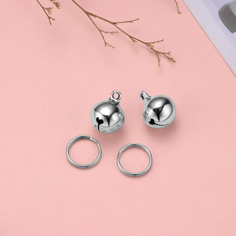 [Australia] - UKCOCO Pet Collar Pendant-6PCs Cat Collar Bells Copper Bell Training Charm Pendants for Pet Cat Dog Necklace Collar (Silver) 