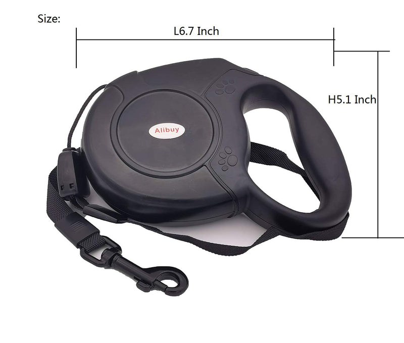 [Australia] - Alibuy Retractable Dog Leash 26ft,Long Cord Pet Trainer Doggie Puppy Leashes for Small Medium Large Dogs,Black 