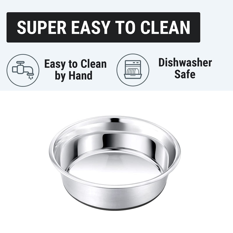 Stainless Steel Metal Dog Bowls | Nonslip Rubber Bottom Design | Ideal Food Water Bowls Set for Small, Medium, and Large Sized Dogs For Small Dog Breeds A_2 Pack Bowls - PawsPlanet Australia