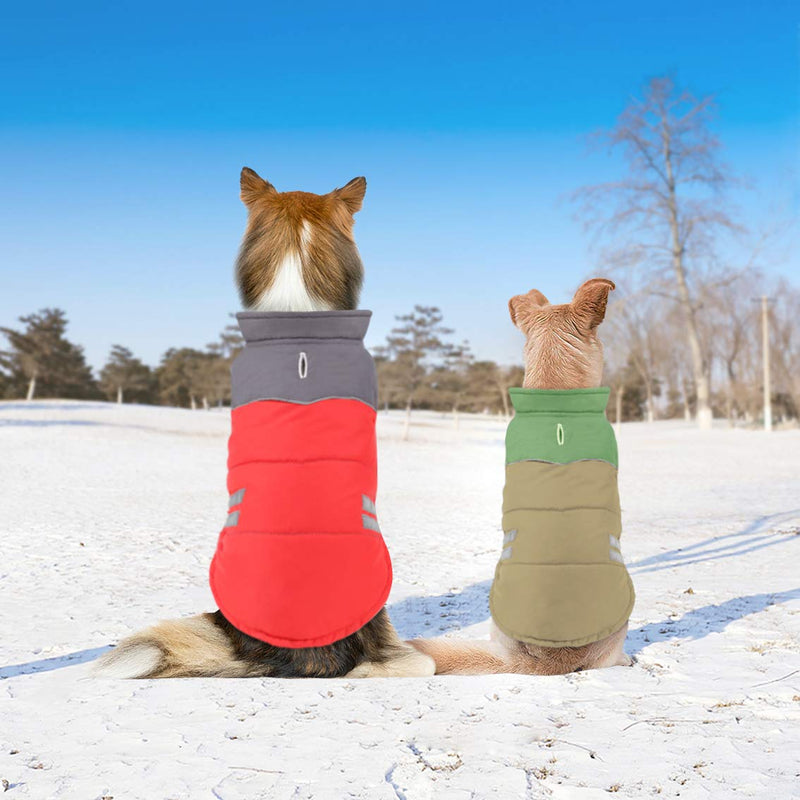 Idepet Dog Jackets for Windproof Waterproof Reversible Dog Coat for Cold Weather Warm Dog Vest for Small Medium Dogs XL Red - PawsPlanet Australia