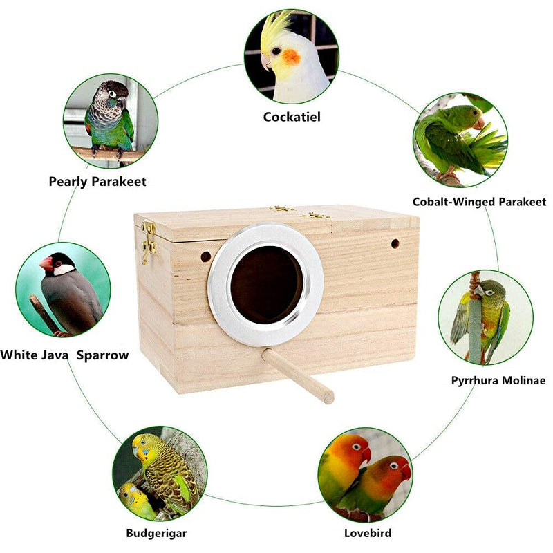 HANG Parakeet Nest Box Bird cage with Natural Pine Wood, Bird Nest Breeding Box Cage for Budgie/Cockatiel/Conure/Parrot/Dove - PawsPlanet Australia