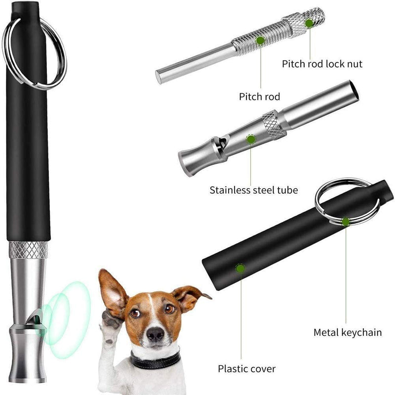 [Australia] - QiBeir Dog Whistle to Stop Barking, Professional and Effective Barking Control Training Device, Adjustable Ultrasonic Frequency Behavior Training Tool 2 Pack with 2 Free Trainer Aid Lanyards 