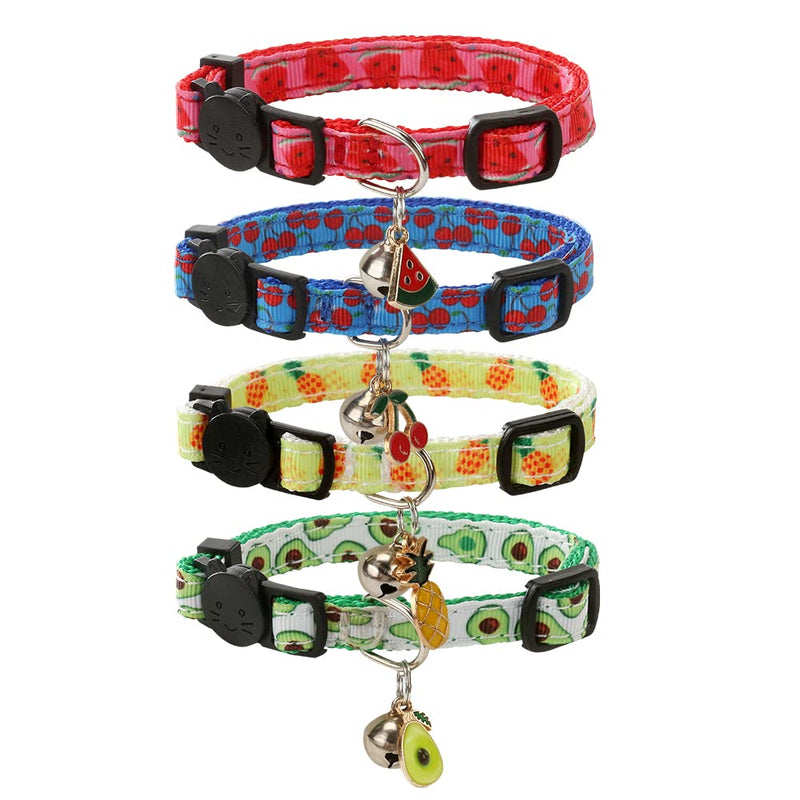 SuperBuddy Cat Collars Breakaway with Bell - 4 Pack Cat Safety Collars for Boys & Girls - Safety Buckle Kitten Collar for Pet Supplies,Stuff,Accessories - PawsPlanet Australia