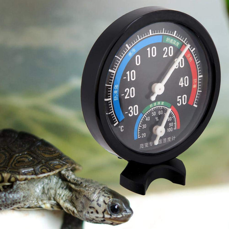 Reptile Thermometer, 2 in 1 Reptile Terrarium Tank Temperature Hygrometer with Stand Base for lizard Tortoise Spider Chameleon Pet Rearing Box - PawsPlanet Australia