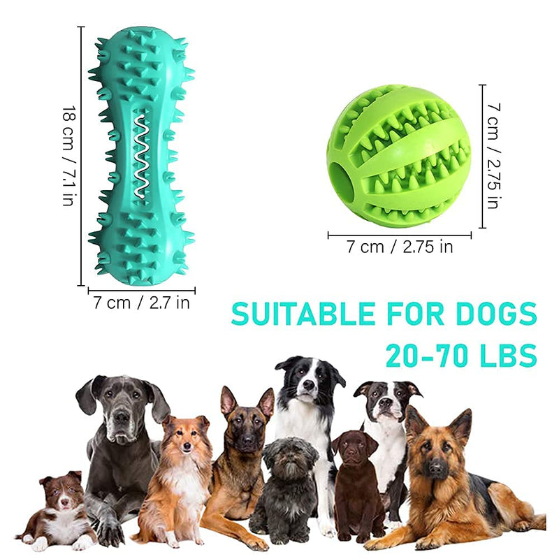 YEYUNTO Dog Toys for Aggressive Chewers,Large Medium Breed Dog Chew Toys-Squeaky/Interactive/Tough Durable Dog Toys -2 Pack Teeth Cleaning Toys - PawsPlanet Australia