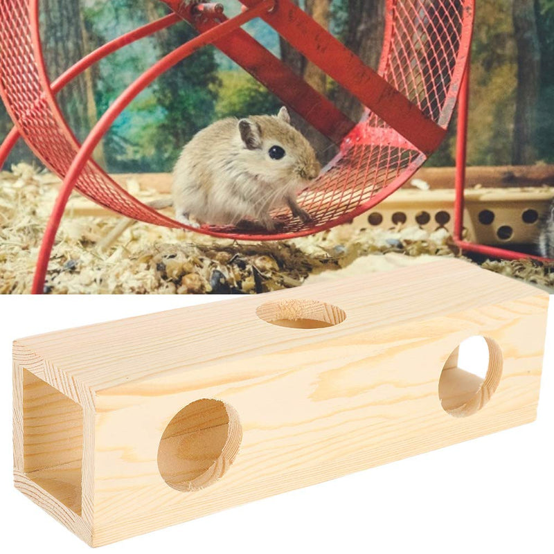 Zerodis Hamster Wooden Tunnel Toy, Pet Rat Gerbil Mice Chinchilla Guinea Pig Squirrel Small Animal Chewing Toy House Nest Extension Training Playing Exercise Toy(L) L - PawsPlanet Australia