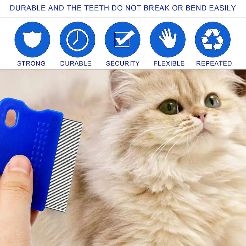ASYKNM Professional flea comb for cats and dogs - set of 3 - effective control of fleas and lice - also suitable as a dust comb - PawsPlanet Australia