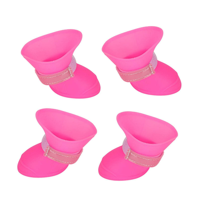 SALUTUYA Pet Waterproof Rain Shoes, Pink Color PU Material, Dog Shoe Supply with Hook And Loop,(Pink, L) Pink, L - PawsPlanet Australia