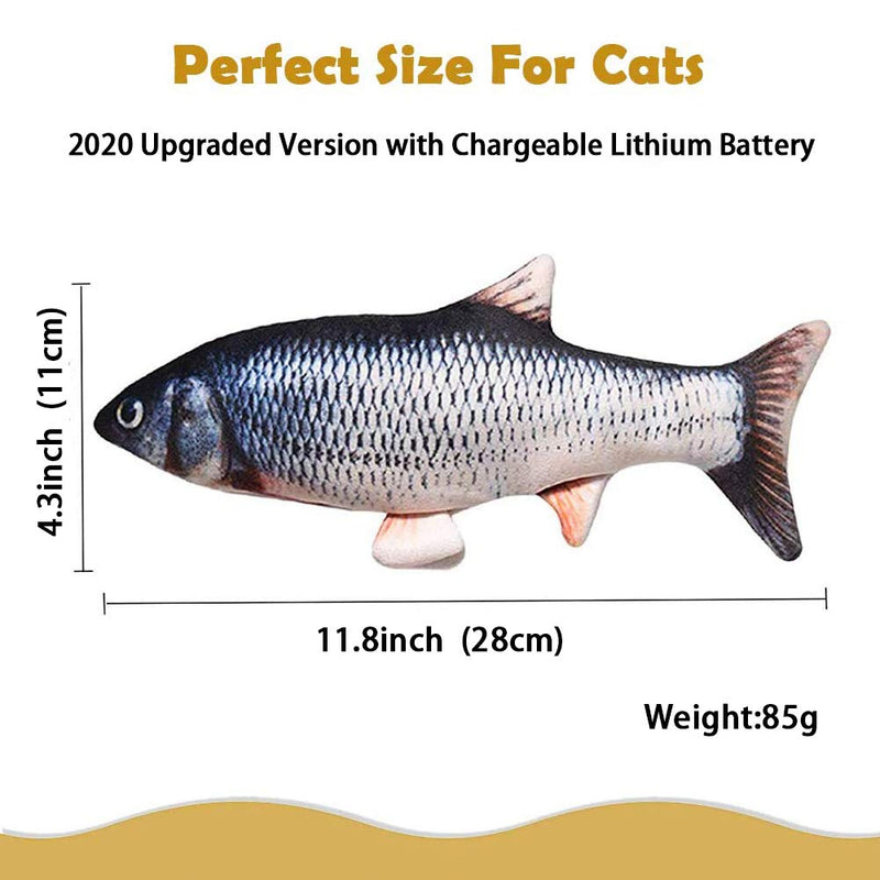 ZFZZC Electric Cat Toy Fish, Interactive Cat Toy for Cats with Catnip, Realistic Movable Fish Cat Toy, Funny Pet Toy for Cat Chew and Kick - PawsPlanet Australia