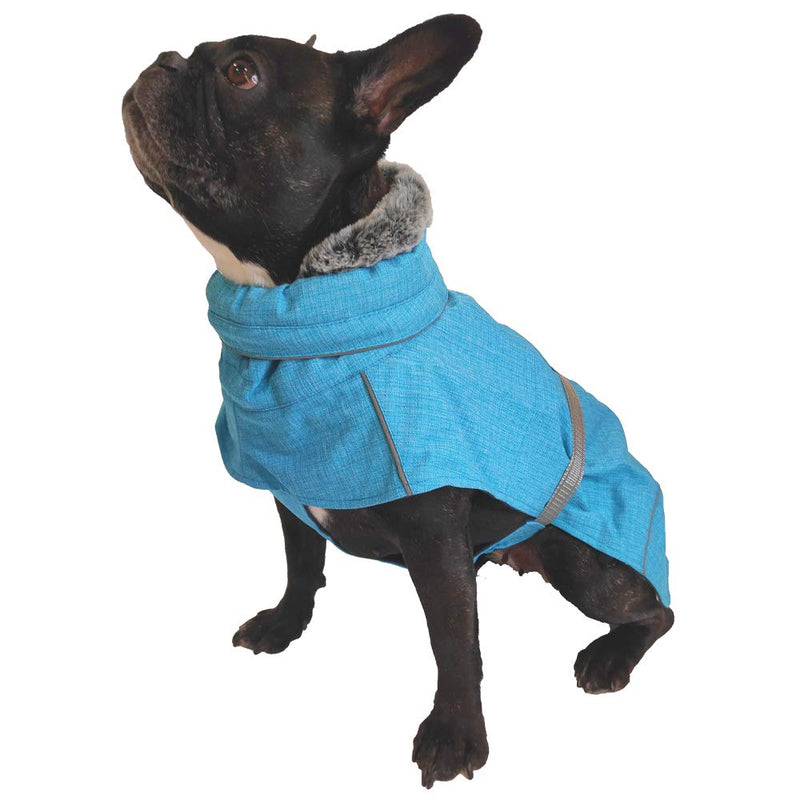 Crosses Hiking Coat For Dogs, Waterproof Padded Winter Coat, ThermopileEverest Turquoise, Size 40cm - 195g - PawsPlanet Australia