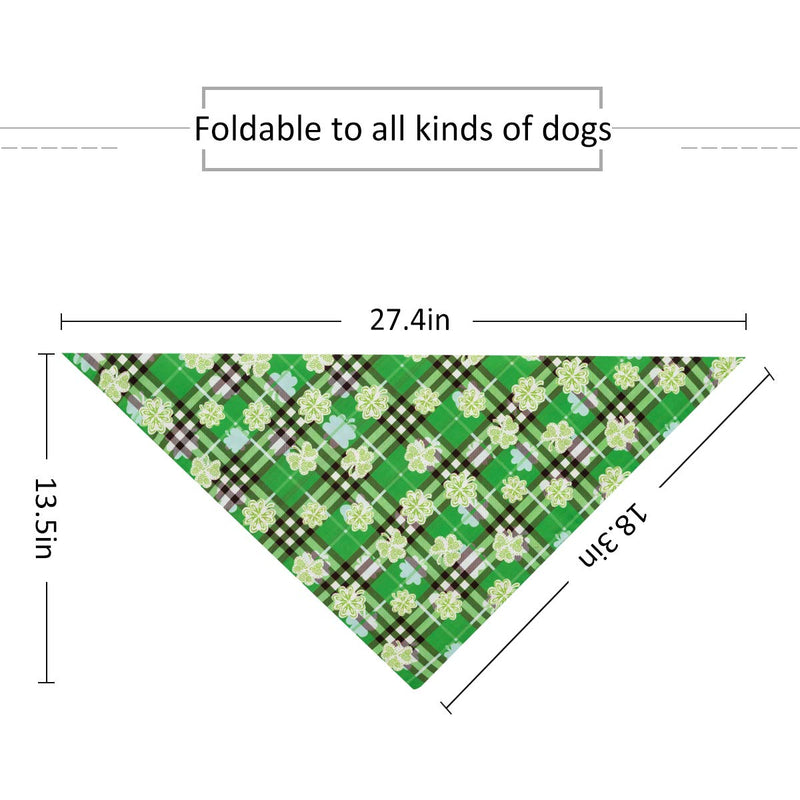 [Australia] - MEWTOGO 2pcs St. Patrick's Day Triangle Pet Dog Bibs Dog Bandanas Plaid-2 Set 