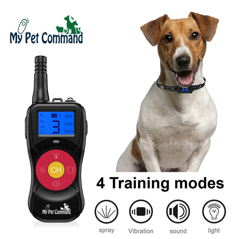 [Australia] - My Pet Command 2600 FT Range (0.5 Mile) 4-1 Citronella Dog Training Collar with Remote, Spray,Vibrate,Tone and Night Light Functions Safe, Humane, No Shock Waterproof Rechargeable Add up to 3 Collars 1 Collar Kit with Remote 